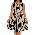 thumbnail image 3 of Women'S Striped Wrap V Neck Tie Waist Sleeveless Spaghetti Straps Dress Apricot S, 3 of 9
