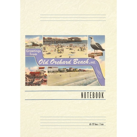 Vintage Lined Notebook Greetings from Old Orchard Beach, (Paperback)