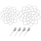 thumbnail image 1 of Tapa de rana organizadora de flores de acero inoxidable Uxcell de 5 y 6 pulgadas con 4 clips, tono plateado, paquete de 2, 1 of 5