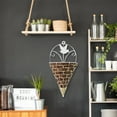 thumbnail image 4 of Rustic Natural Rattan Hanging Basket - Vintage Flower Basket for Home Decor, 4 of 8