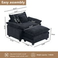 thumbnail image 2 of Gexpusm 40" Chenille Accent Chair with Ottoman - Ultra-Comfy Single Sofa Chair for Living Room, Bedroom & Apartment, Black, Ideal for Reading and Relaxing, 2 of 8