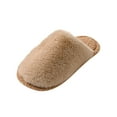 thumbnail image 2 of Viluyesy Womens Fuzzy Slippers, Memory Foam Non-Slip Plush Cozy Winter Cotton Warm House Slippers Coffee, 2 of 5