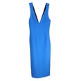 thumbnail image 1 of Victoria Beckham Robe Ajustée à Bretelles pour Femme Sky Blue en Double Crêpe de Laine - 12, 1 of 2