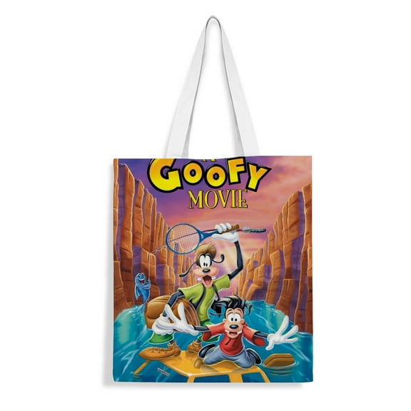Goofy-theme canvas Tote Bag for Women Aesthetic Shopping Grocery Reusable Bags with Inner Zipper Women Gift 13.8 x 15.8 inches（35x40cm）