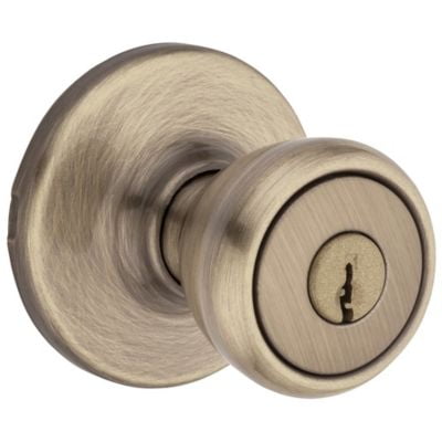 Kwikset Tylo Keyed Entry Knob,Antique Brass, 94002-447