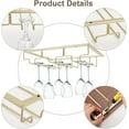 thumbnail image 3 of 2 Pack Wine Glass Rack Iron 3 Rows Wine Glass Storage Hanger Under Cabinet Goblet Storage Holder Wall Mounted Hanging Shelf Wine Cup Display Stand for Bar Kitchen Restaurant Light Gold Beige, 3 of 6
