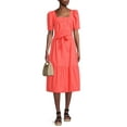 thumbnail image 2 of The Get Women's Short Sleeve Midi Dress with Puff Shoulders, 2 of 6