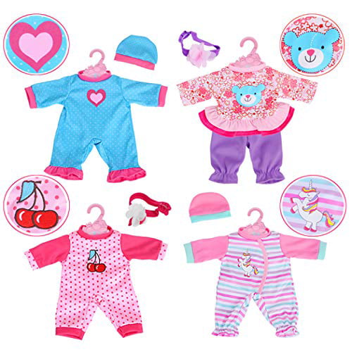Includes Hair Bands and Hats Like 11-inch Baby Dolls /12-inch Alive Baby Dolls New Born Baby Dolls iBayda ib-ZN05 5-Pack Playtime Outfits for 11-12-13 Dolls
