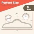 thumbnail image 2 of Ivory Velvet Hangers 5 Pack – Heavy-Duty 10 lbs Capacity, 360° Swivel Hook, Non-Slip & Space-Saving Design – Smooth Velvet Finish for Crease-Free Clothes & Effortless Closet Organization, 2 of 8