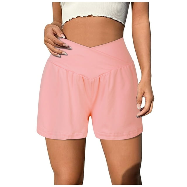 Shorts de Course Taille Haute pour Femmes Doublés en Polyester Coton pour Entraînement Physique