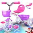 thumbnail image 1 of Triciclo para niños pequeños, asiento ajustable, ruedas luminosas, juguete, 1 of 8