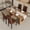 Wood Table+4 Brown&Black Chairs(Style 2), variant on ExtraLco Dining Table Set for 6, Wood Grain Table with 6 Brown Fabric Chairs for Kitchen Dining Room