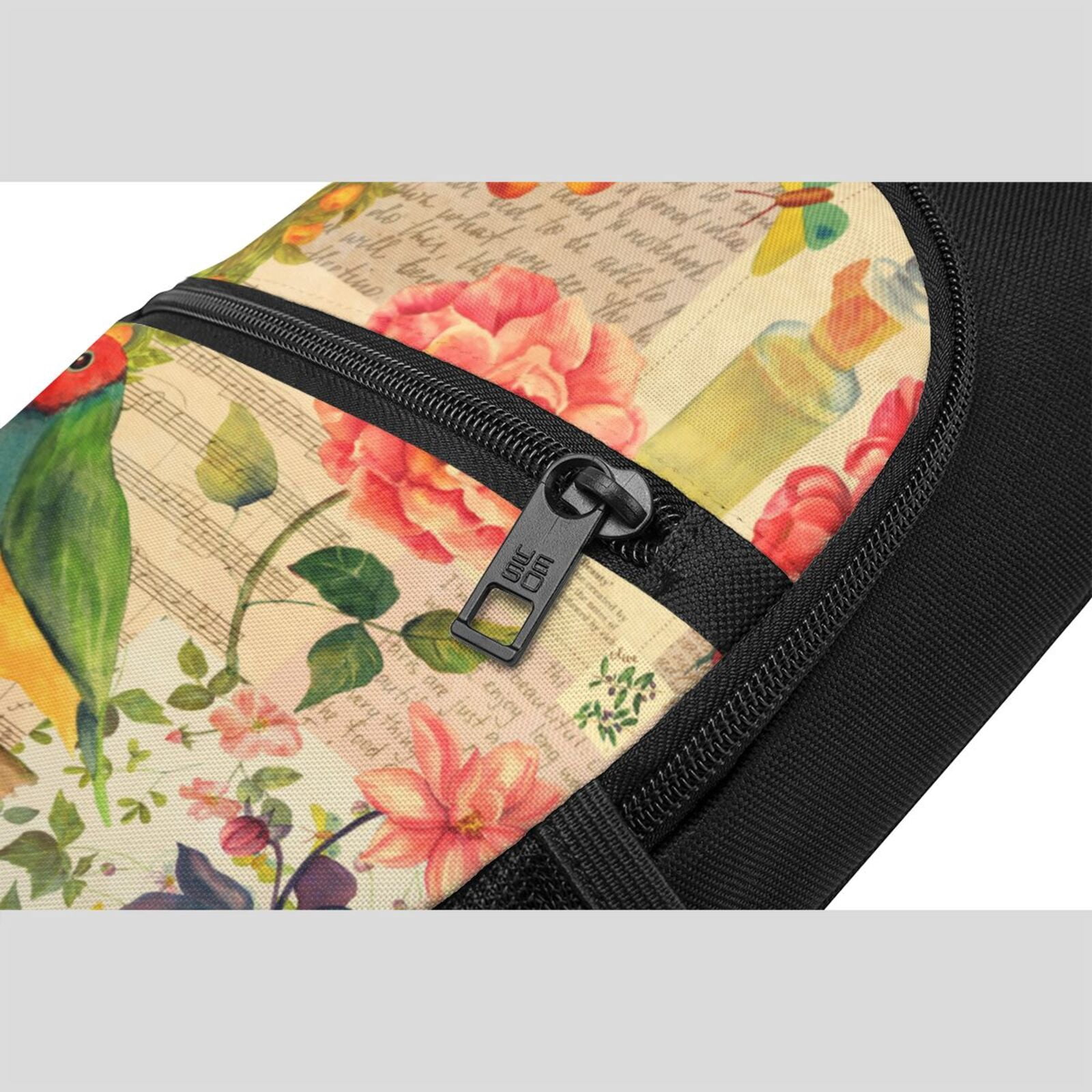 Xecao's Vintage Bird Print Sling Bag: A Versatile Chest, Shoulder, and Crossbody Backpack for Casual Days Out, Perfect for Both Men and Women