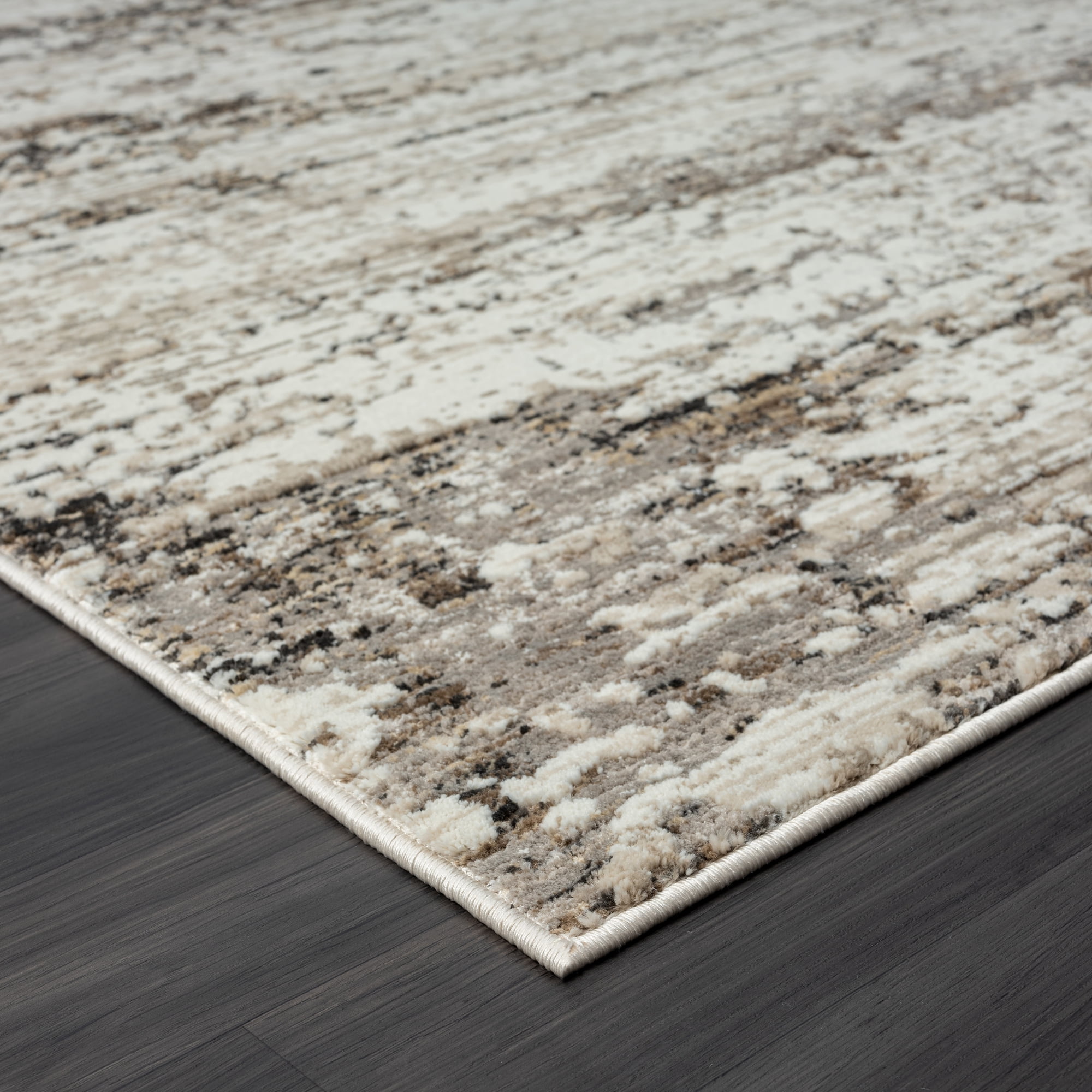 Ox Bay Claire Abstract Transitional Performance Polyester Indoor Runner Rug, Dark Gray, 2' x 10'
