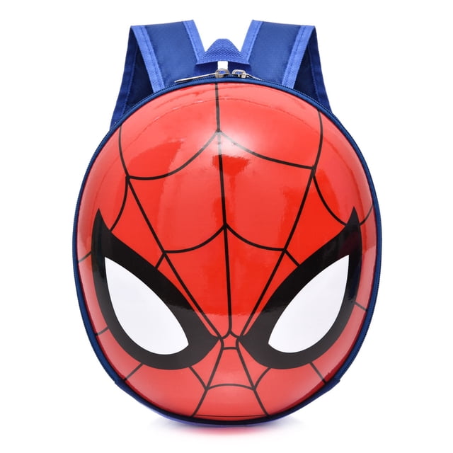 Mochila de dibujos animados para niños, mochila rígida para guardería, con correas ensanchadas y gruesas, bonita mochila para niños, Spider Man, color azul