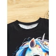 thumbnail image 4 of New Fashionable Cartoon Unicorn 3D Digital Full Print Short Sleeve T-shirt for Girls Leisure Outing Tees Summer Top, 4 of 7