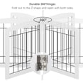 thumbnail image 5 of Dog Gate for The Doorways House Stairs Foldable Freestanding Indoor Pet Gate for Dogs Wooden Puppy Safety Fence 80" Wide 24" Height 4 Panels White, 5 of 18