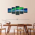 thumbnail image 3 of Elephant Stock Northern Lights Airplane Wall Art - Horizontal Multi Panel Canvas - 5 Pieceliving Room Wall Decor - Photography Transportation Multi Panel - Gray And Blue Decor - 74" x 34", 3 of 8