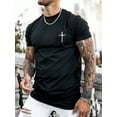 thumbnail image 1 of Men Cross Print Tee Men Cross Print Tee Men Cross Print Tee, Men's Comfy T-shirt, Crew Neck, Short Sleeves, Graphic Tee Men's Summer Outdoor Clothes, Men's Clothing, Tops For Men, Casual Sporty Tee, 1 of 5