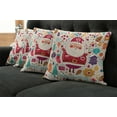 thumbnail image 5 of Ambesonne Christmas Throw Pillow Cover 4 Pack, Vintage Santa, 16", Multicolor, 5 of 5