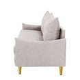 thumbnail image 6 of Liangfu Mid - Century Modern Upholstered Sofa with Gold Legs, Comfortable Loveseat for Living Room, Bedroom Beige, 6 of 8