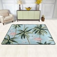 thumbnail image 3 of SKYSONIC Area Rug Carpet Tropical Palms Flamingo Doormat for Hardwood Floor Entrance Living Room Bedroom 24x36 Inch, 3 of 6