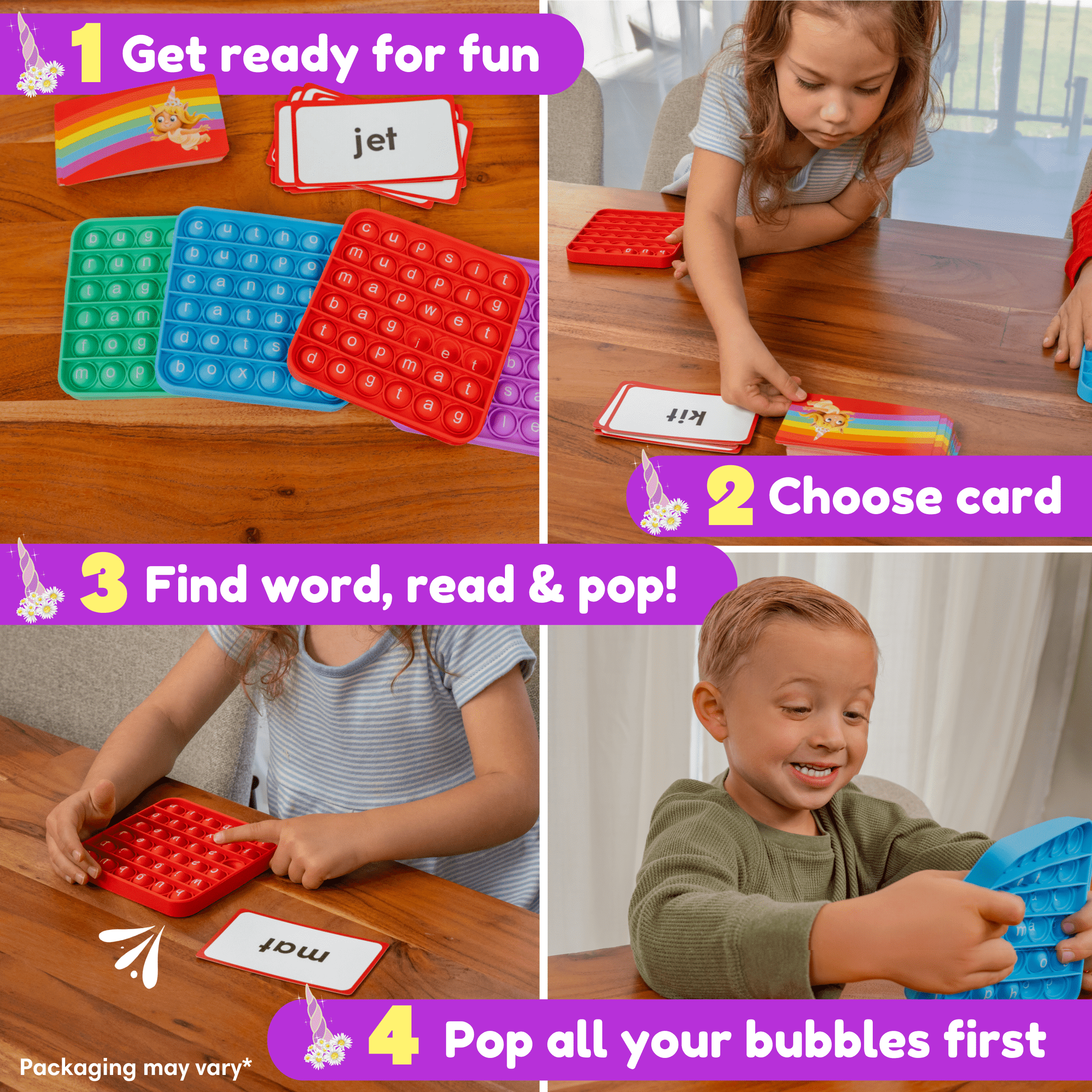 The Fidget Game Kids Sight Phonics CVC Multisensory Game for Preschoolers