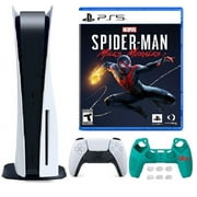 2023 PlayStation_PS5 Gaming Console Disc Version W/Marvel's Spiderman: Miles Morales | Silicone Controller Cover Skin