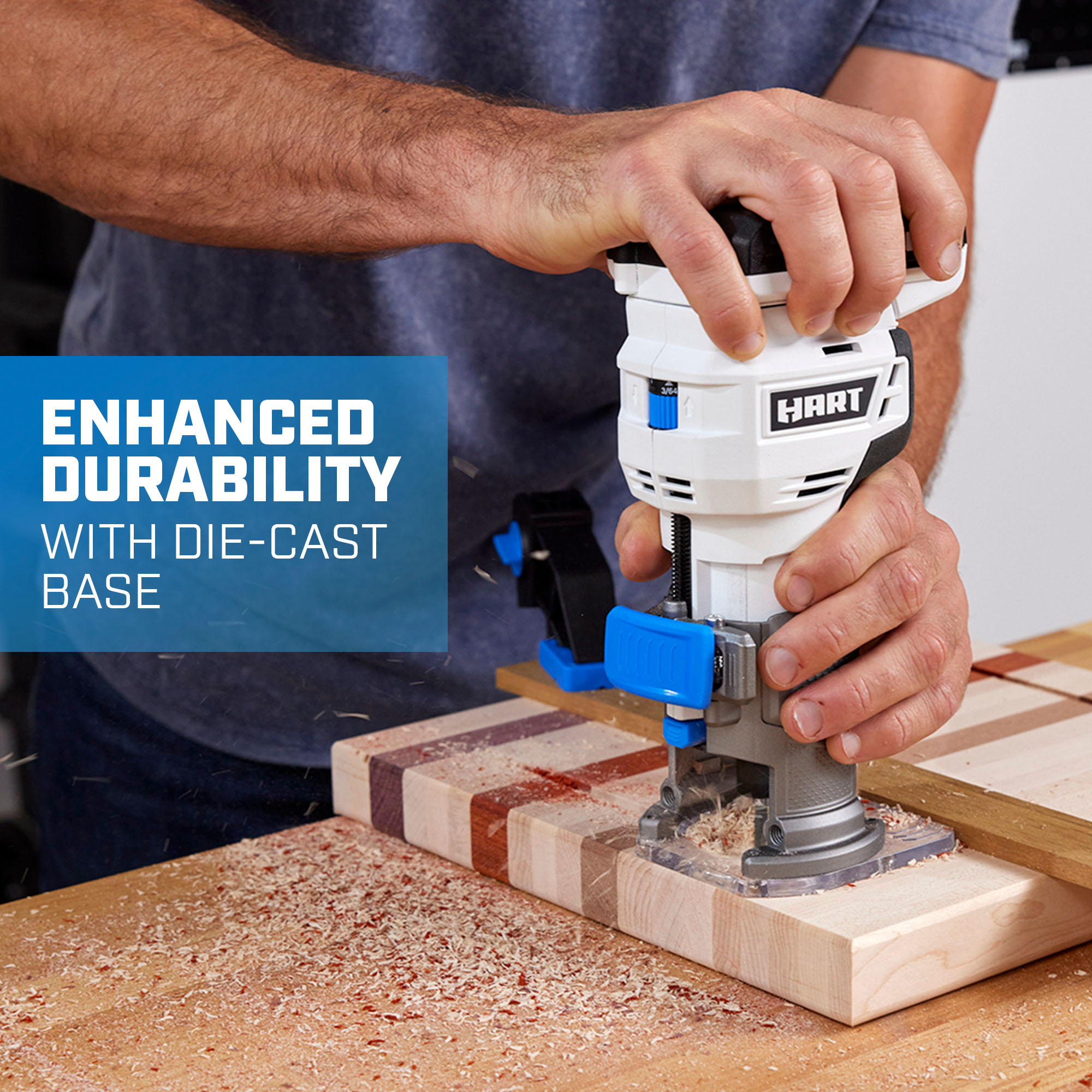 HART 20-Volt Cordless Trim Router Kit for Cutting, Shaping and Trimming, (1) 2.0Ah Lithium-Ion Battery - image 3 of 14