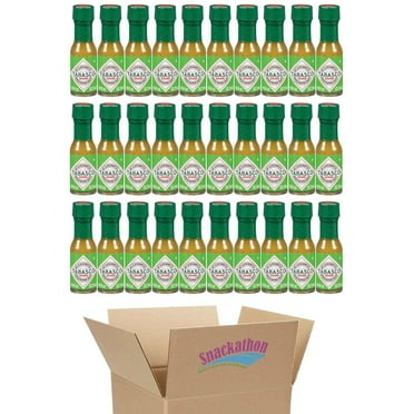 Tabasco Miniature Green Pepper Hot Sauce Bottles, 1/8 Ounce each, Pack of 30
