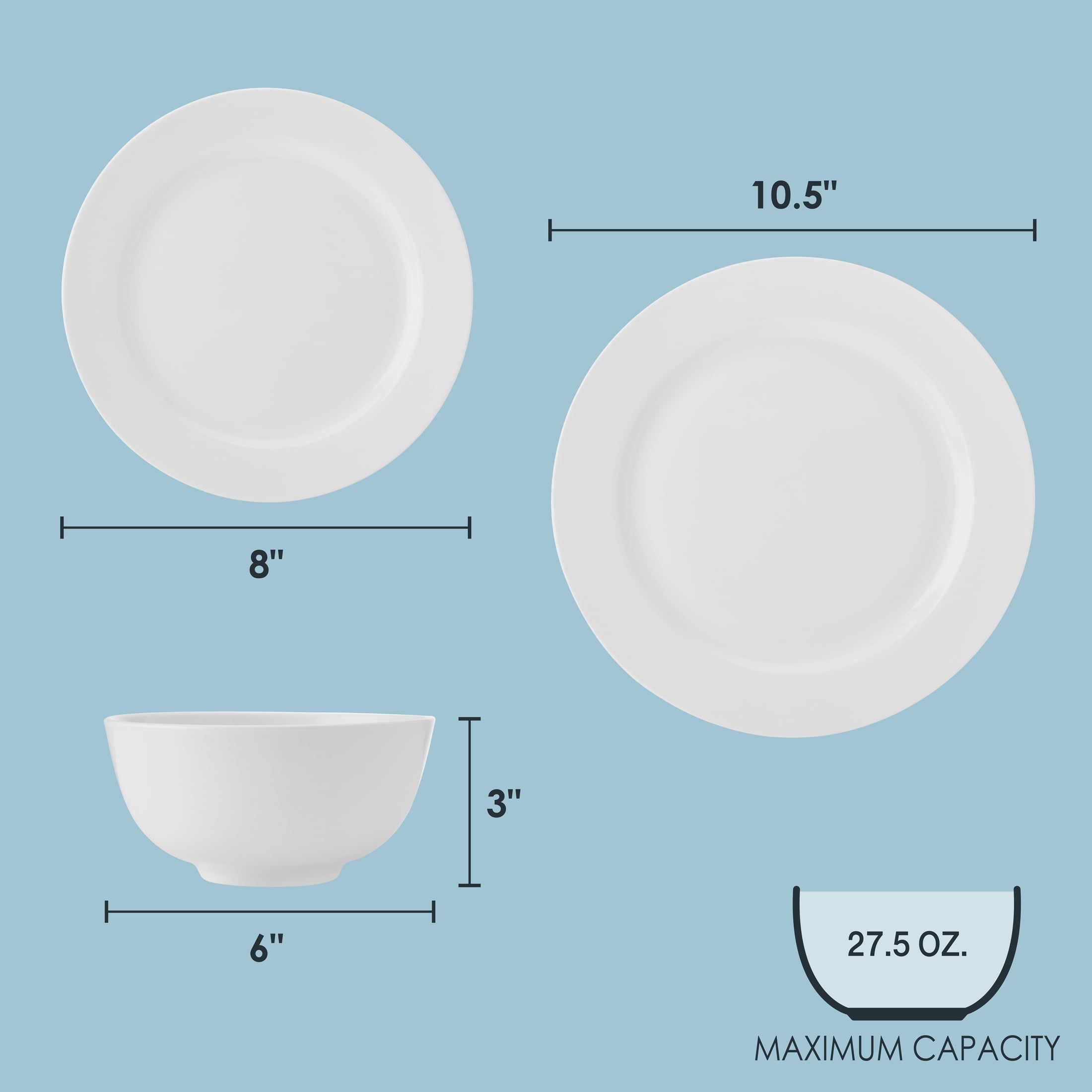 Fitz and Floyd Nevaeh White Classic Rim 12-Piece Bone China Dinnerware Set (Service for 4)