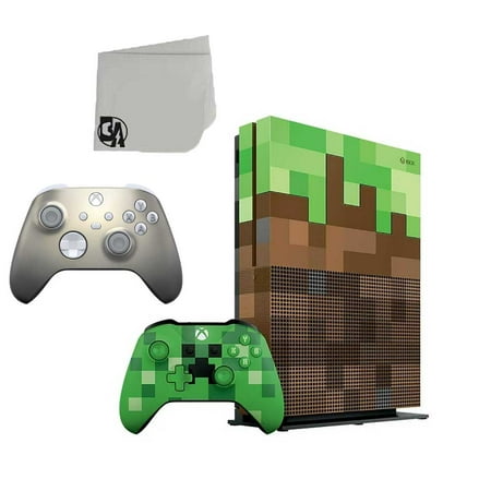 Microsoft Xbox One S Minecraft Limited Edition 1TB Gaming Console with Lunar Shift Controller Included BOLT AXTION Bundle Used