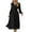 Black, variant on Utoimkio Women's High Waist Long Sleeve Midi Dress Fall Casual Slim Fit V Neck A-Line Ruffles Long Dresses for Women with Belted