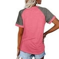 thumbnail image 1 of T-Shirt Femme à Manches Courtes Col Rond T-Shirt Femme Blouse Décontractée, Rose, TG, 1 of 6