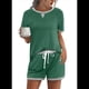 thumbnail image 1 of Conjunto de 2 Piezas para Mujer, Ropa de Estar por Casa, Top y Pantalones Cortos de Corta con Bloques de Color, Ropa de Verano 2025, Verde, XL, 1 of 6
