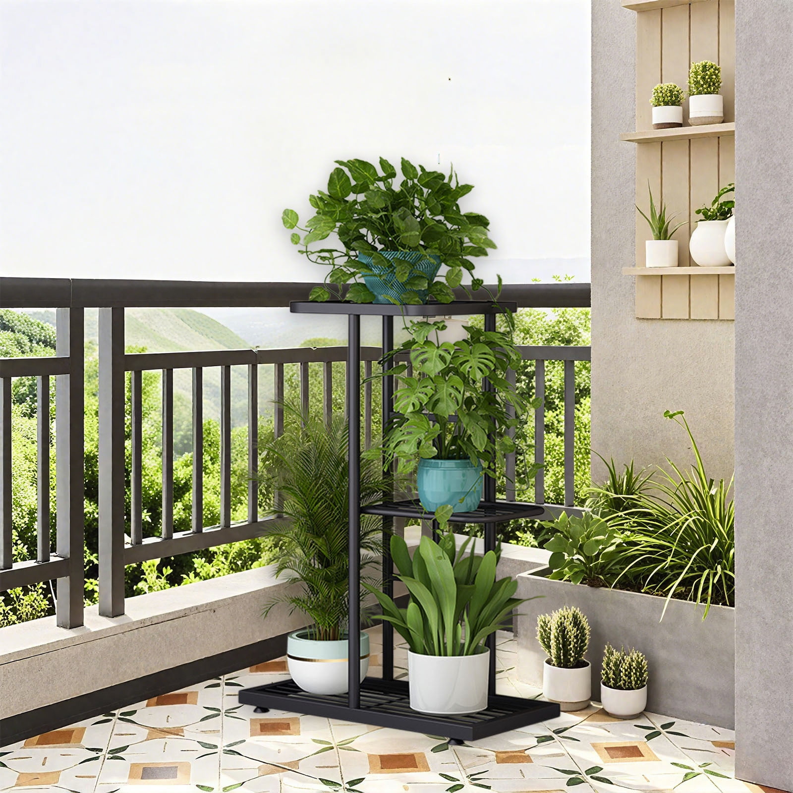 CQCYD under $5 Plant Stand Rack, 3 Tier Iron Plants Stand Multi