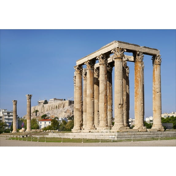 24x36 gallery poster, Temple of Olympian Zeus, Athens, completed under Emperor Hadrian in 131