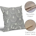 thumbnail image 4 of Grey Gray Fall Pumpkin Pillow Covers 18x18 Set of 2 Autumn Themed Thanksgiving Cream Print Decorative Throw Pillows Outdoor PillowCase Farmhouse Linen Cushion Case Decor for Home Sofa Couch Bed, 4 of 6