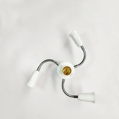 

XUQIANG Adjustable White E27 Base Light Socket Splitter Gooseneck LED Bulbs Holder Converter with Extension Hose 3 4 5 Way Adapter