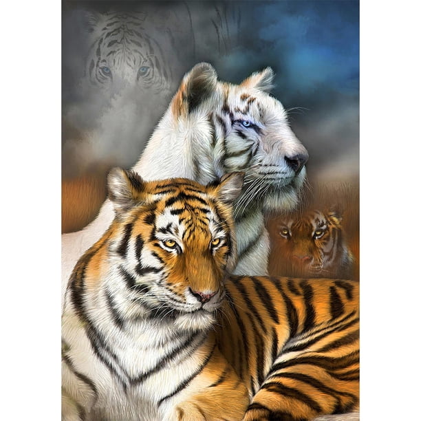 Cuadros Decorativos Kit de pintura de diamantes de imitación para manualidades regalo de dibujo de diamante cuadrado completo de caballo de tigre cachorro JShteea Nuevos Originales