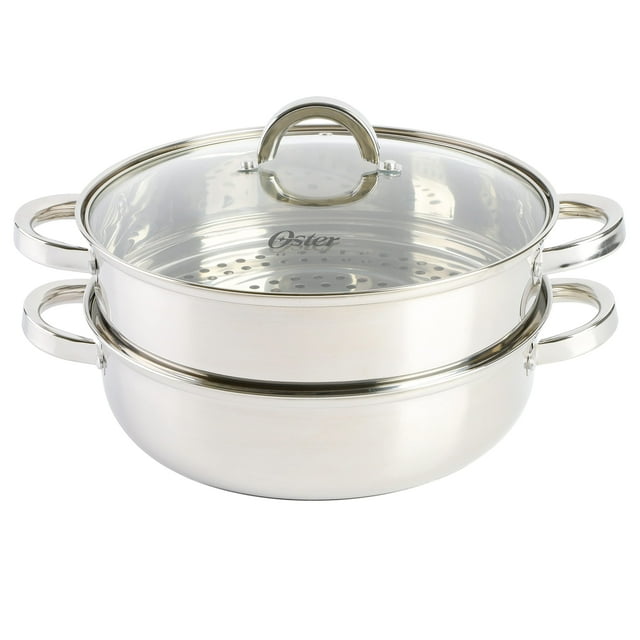 Juego de utensilios de cocina Oster Sangerfield de acero inoxidable de 28 cm con vaporera