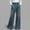 Dark Blue, variant on JUSLIO Womens Pants,Lace Trim Full Length Casual Denim Trousers Solid Jeans