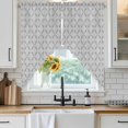 thumbnail image 4 of Grey Morocco Kitchen Window Curtains, Swag Curtains Valance for Bedroom Living Room Bathroom, Abstract Geometric Leaf Diamond Lattice Rod Pocket Window Treatment Curtain Block Drapes 2 Panels 36"x36", 4 of 9