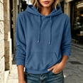 thumbnail image 4 of TARIENDY Fall Sweatshirt Women Solid Corduroy Pullover Hoodies Long Sleeve Drawstring Knit Hooded Sweatshirts with Pocket Navy XXL, 4 of 5