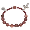 thumbnail image 2 of Pulsera cruzada de metal Bling Bling con piedras preciosas elásticas de estilo retro, 2 of 12