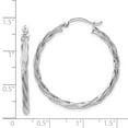 thumbnail image 7 of 14K White Gold Plated Polished 2.5mm Twisted Hoop Earrings, 7 of 7
