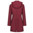 thumbnail image 7 of hoksml Women Plus Size Coat Jacket Windproof Waterproof Solid Outdoor Hiking Trips Hooded Drawstring Raincoat Zippered Tops, 7 of 7