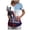 Sky Blue, variant on COMVALUE Fourth of July Scrub Tops Women Scrubs for Women Patriotic Shirts V Neck Pattern Short Sleeve Nursing Top (Red, XL)