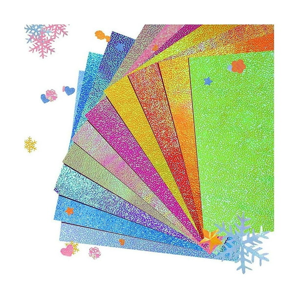Papel brillante, papel brillante para manualidades, 150 hojas, papel cuadrado colorido, papel plegable para habilidades de bricolaje