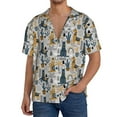 thumbnail image 3 of KLL Llama and Cactus1 Print Men's Shirt Short Sleeve Button Down Summer Cuba Beach Shirts- Medium, 3 of 7